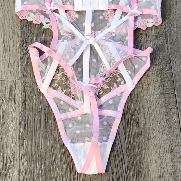 New!For Love and Lemons Pointelle Rose's Teddy - Picture 12 of 16